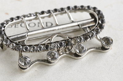 クリアペーストシルバーバックル　ジョージアンアンティーク アンティークストリュフ