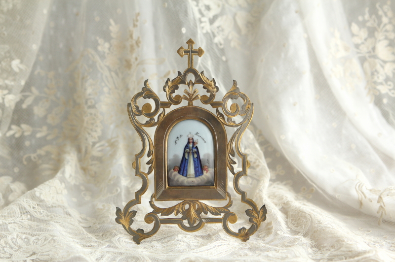 アンティークミニアチュール　オラトリー　フルヴィエールの聖母　フランス