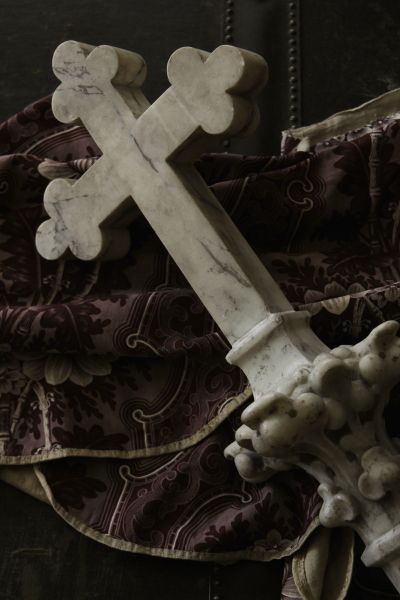 アンティーク大理石　十字架　クロス　マーブル　フランス