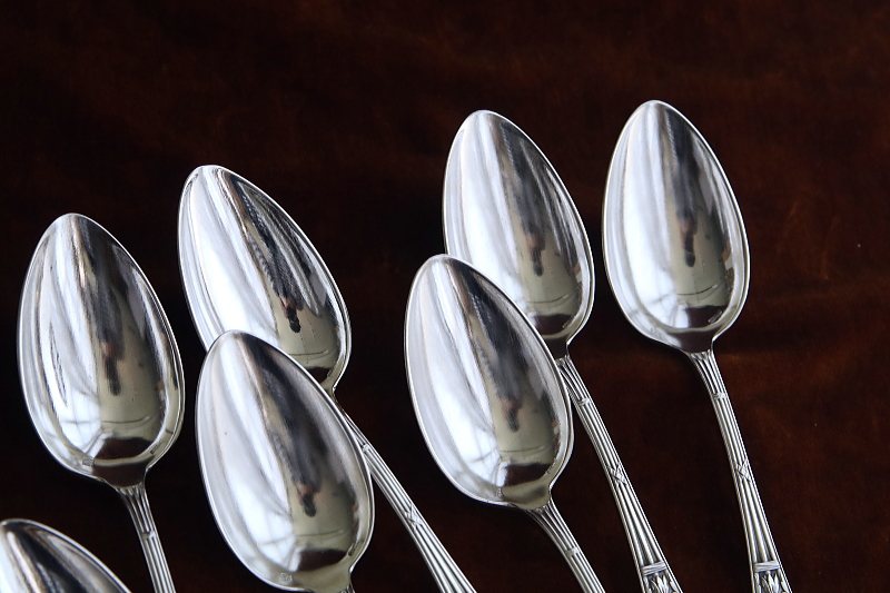 オリーブのテーブルスプーン＆フォーク　フランス　アンティークストリュフ