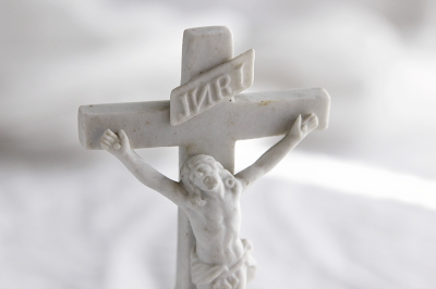 アンティークビスククロス　十字架　磔刑像　フランス