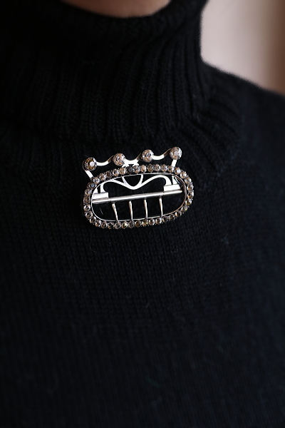 クリアペーストシルバーバックル　ジョージアンアンティーク アンティークストリュフ