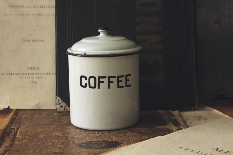 アンティーク琺瑯キャニスター　coffee　コーヒー　イギリス