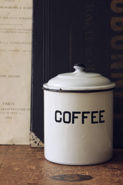 アンティーク琺瑯キャニスター　coffee　コーヒー　イギリス