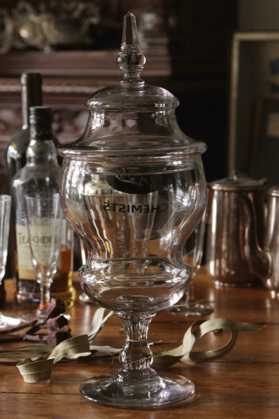 アンティークガラスジャー　ブーツ　ケミスツグラスジャー　イギリス　ヴィクトリアン　 antique boots chemists apothecary glass jar アンティークストリュフ