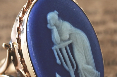 女神のジャスパーカメオ　ゴールドリング　WEDGWOOD　ウエッジウッド　イギリス　アンティークストリュフ