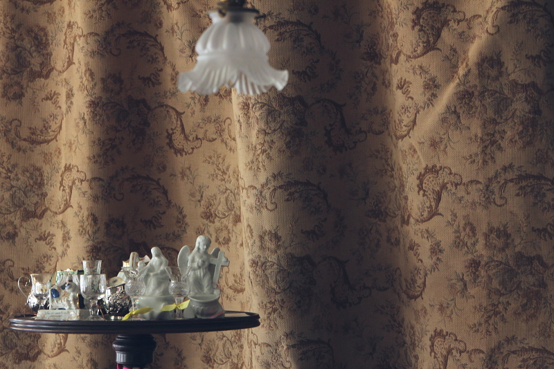 アンティークゴブラン織り　バラの花籠　フランス　インテリアファブリック