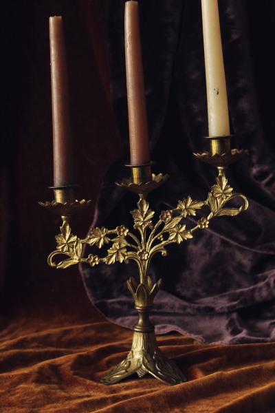 アンティークキャンディラブラ　祭壇の燭台　フランス