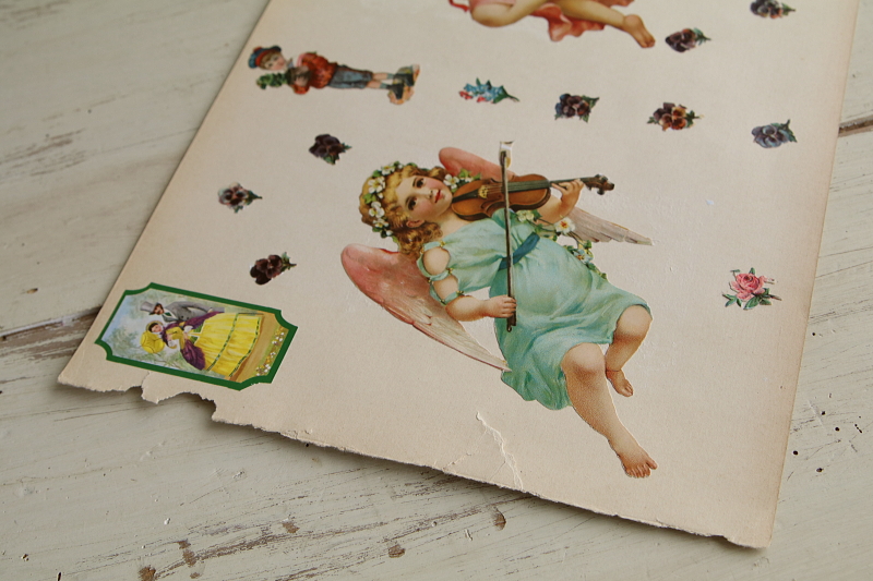 ヴィクトリアン　天使のデコパージュシート　ヨーロッパ アンティークストリュフ