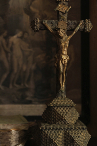 アンティーク像　磔刑のイエス　十字架　レリジャスアンティーク　フランス