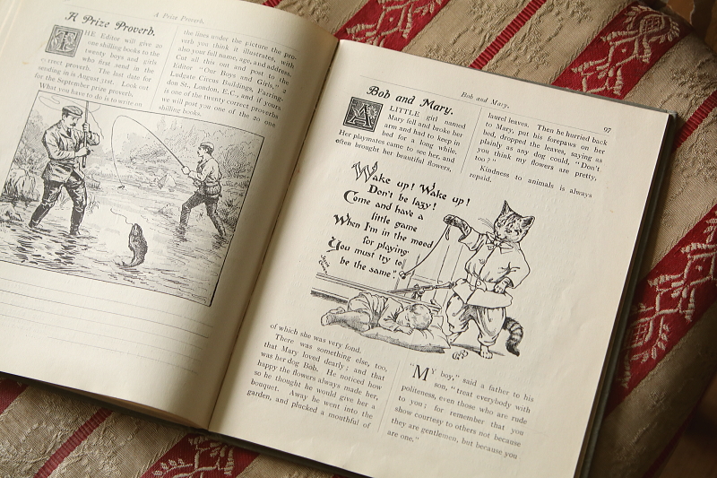 エドワーディアンの児童書　our boys and  girls　イギリス  アンティークストリュフ