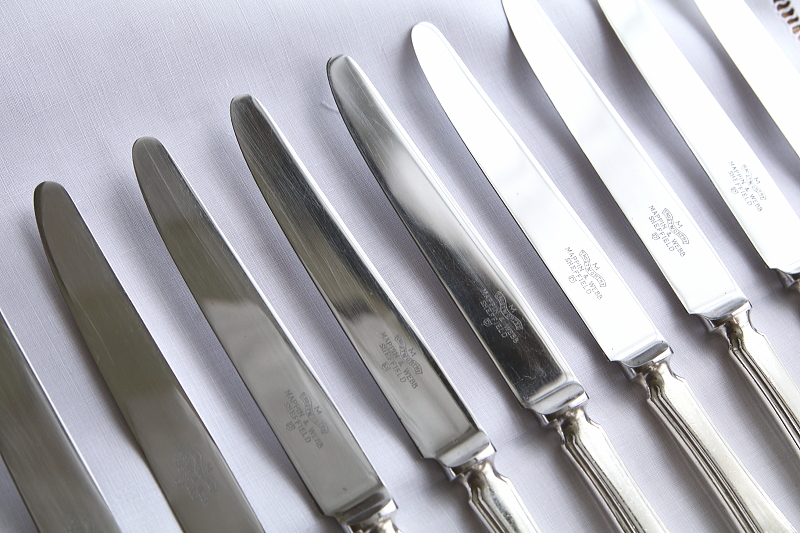 Elkingtonのテーブルフォーク　Mappin & Webbのテーブルナイフ　イギリス アンティークストリュフ