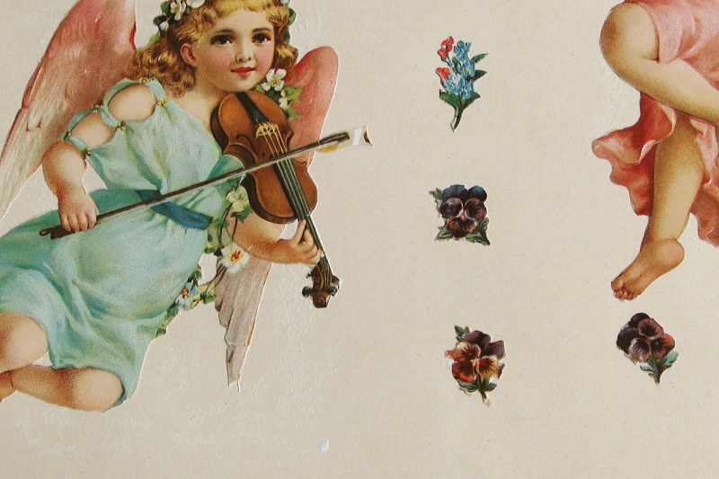 ヴィクトリアン　天使のデコパージュシート　ヨーロッパ アンティークストリュフ