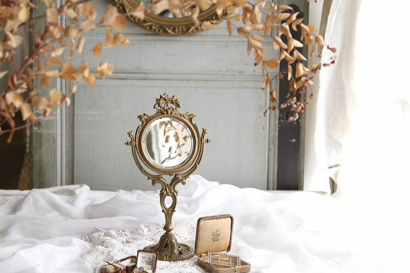ロココスタンドミラー　フランス アンティークストリュフ