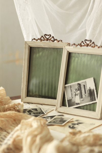 アンティークフォトフレーム リボン フランス ブロカント