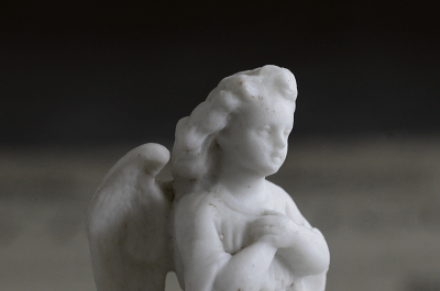 アンティークビスク天使像　祈りの天使　フランス