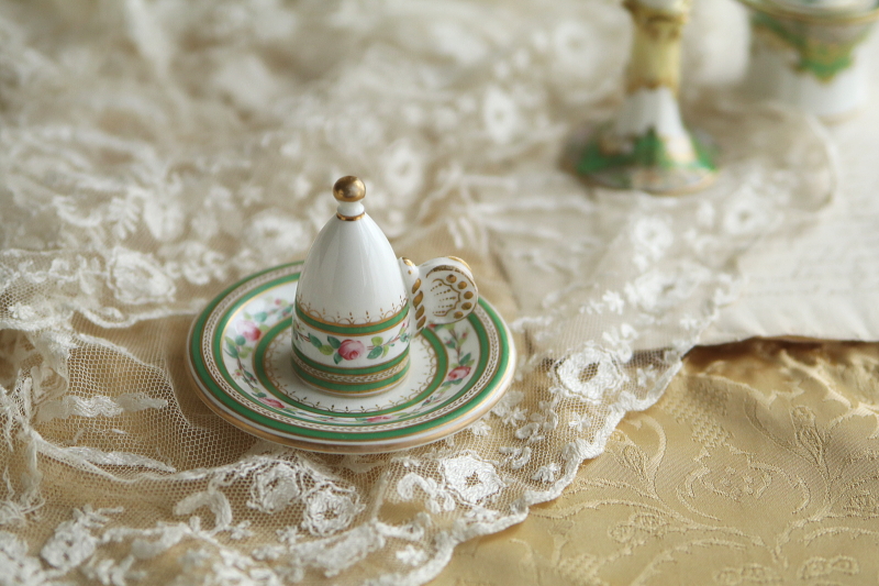 ハンドペイントキャンドルスナッファー　バラ　蝶々　イギリス　ヴィクトリアン アンティークストリュフ