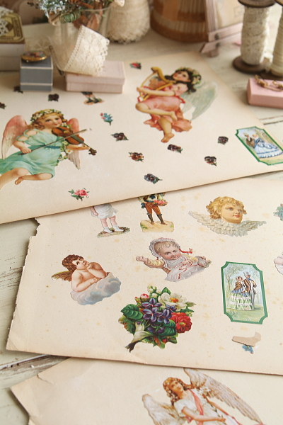 ヴィクトリアン　天使のデコパージュシート　ヨーロッパ アンティークストリュフ 20251127