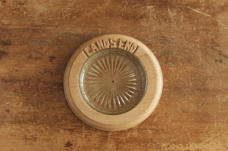 アンティークバターディッシュ　木彫　LANDSEND ランズエンド　イギリス