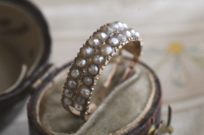 ジョージアンシードパールリング　イギリス アンティークストリュフ