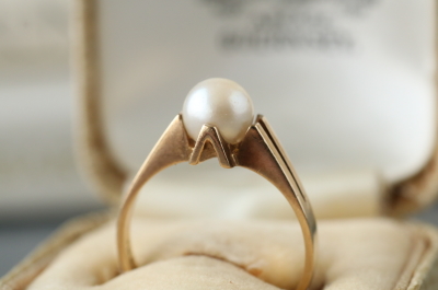 アンティークパールリング　ヴィンテージ　真珠の指輪　イギリス