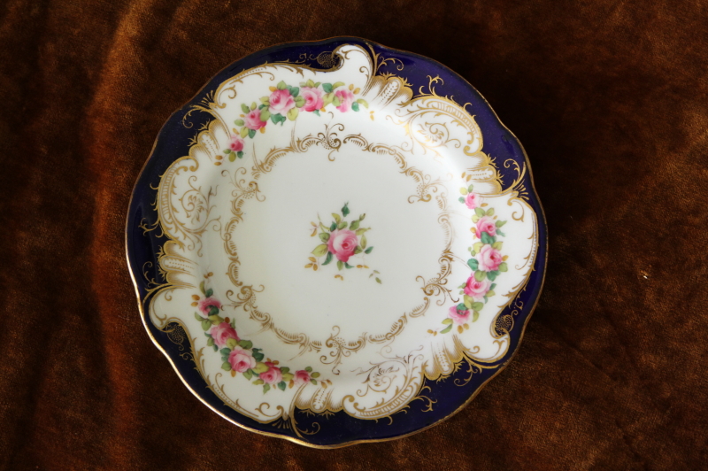 コールポート★COAL PORT★イギリス 薔薇のガーランドと金彩b&bプレート コールポート COAL PORT イギリス 薔薇のガーランドと金彩b&b