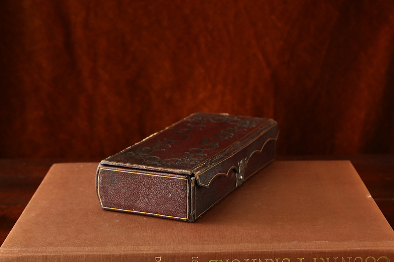 革表紙の裁縫セット　Lady's Companion　イギリス アンティークストリュフ