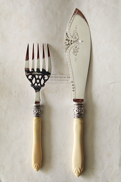 アイボリーハンドル　フィッシュカーバーズ　イギリス アンティークストリュフ