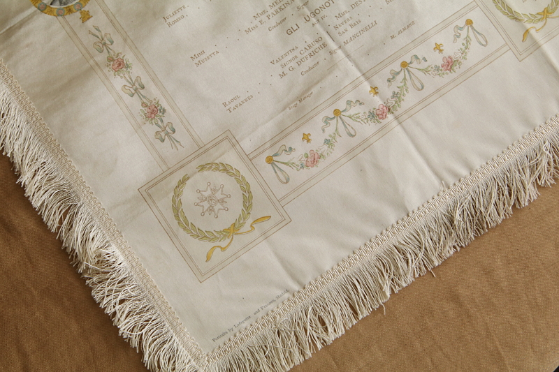 シルクのオペラプログラム　ロイヤル・オペラ・ハウス　イギリス アンティークストリュフ