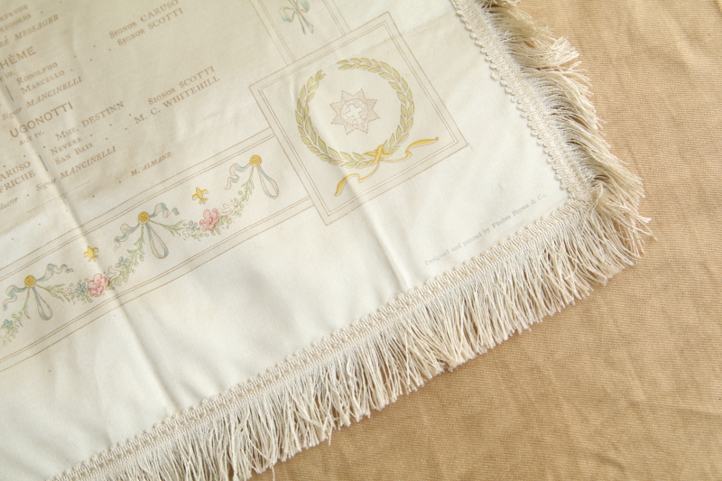 シルクのオペラプログラム　ロイヤル・オペラ・ハウス　イギリス アンティークストリュフ