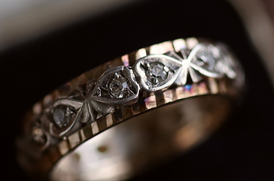 ゴールドアンドシルバー　コンビネーションエタニティリング　イギリス アンティークストリュフ