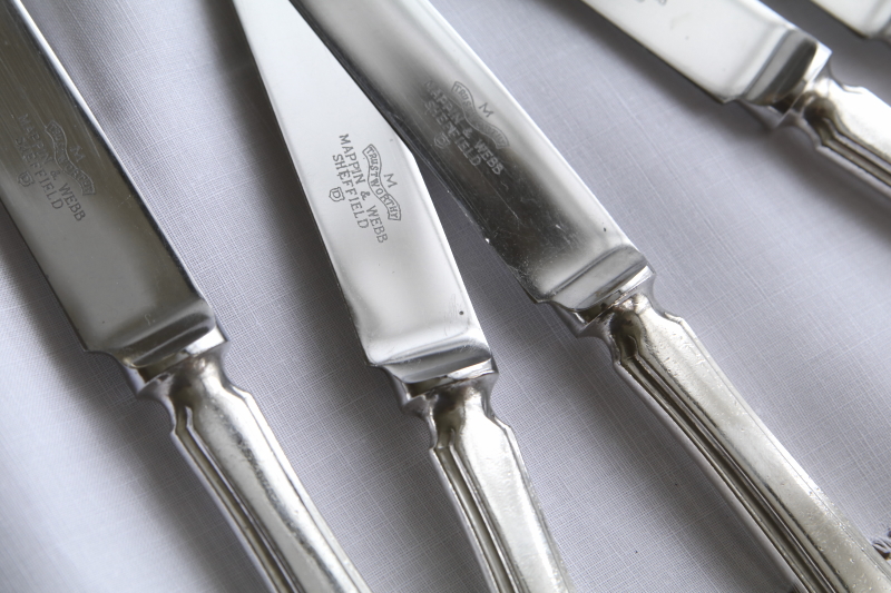 Elkingtonのテーブルフォーク　Mappin & Webbのテーブルナイフ　イギリス アンティークストリュフ
