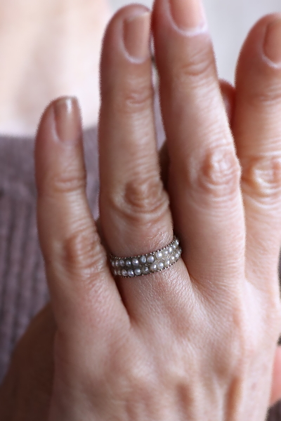 ジョージアンシードパールリング　イギリス アンティークストリュフ