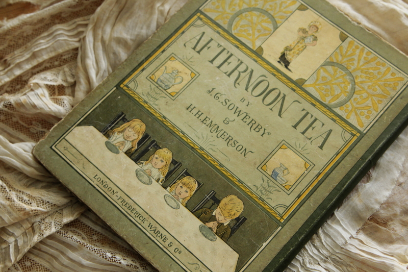 アンティークブック　絵本　john george sowerby henry emerson afternoon tea イギリス　