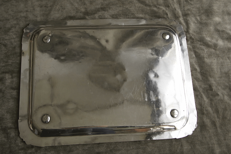 リボンのエングレーヴィングトレイ　フランス アンティークストリュフ