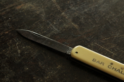 アンティークポケットナイフ　酒場のアドバタイジング　ツールナイフ　フランス