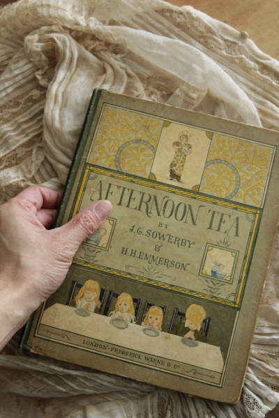 アンティークブック　絵本　john george sowerby henry emerson afternoon tea イギリス　
