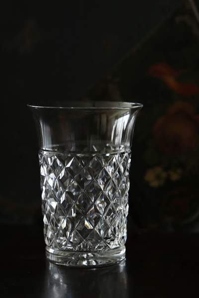 ヴィンテージカットクリスタルタンブラー　グラス　tudor　イギリス　アンティークストリュフ 20240201