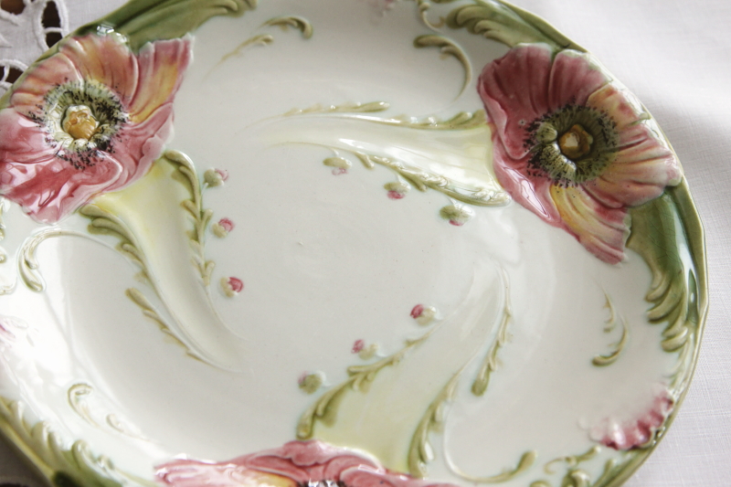 格安新品  希少フランスアンティーク クローバーと淡桃のお花 リュネヴィル 食器