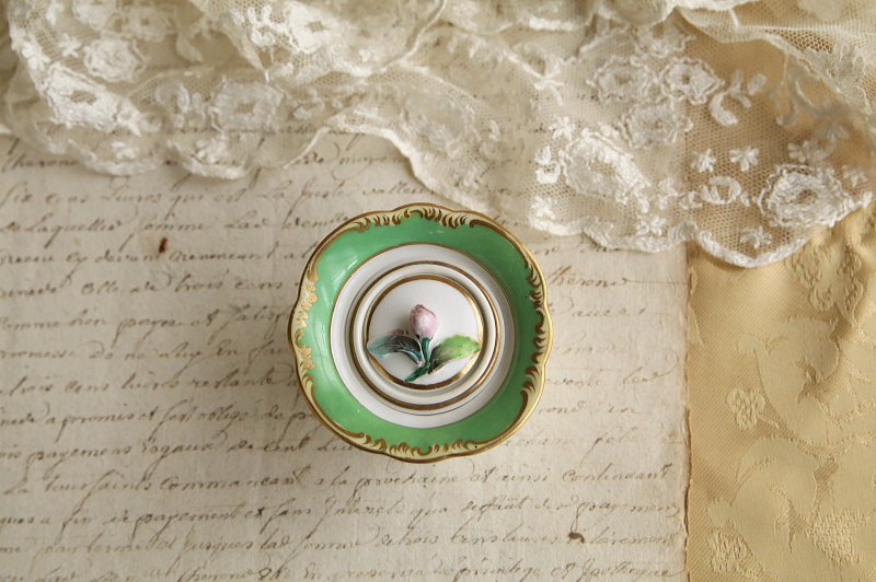 ハンドペイントインクウェル　ヴィクトリアン　イギリス アンティークストリュフ