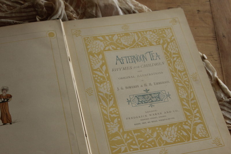 アンティークブック　絵本　john george sowerby henry emerson afternoon tea イギリス　