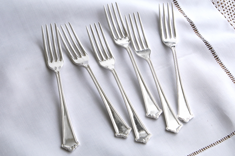 Elkingtonのテーブルフォーク　Mappin & Webbのテーブルナイフ　イギリス アンティークストリュフ