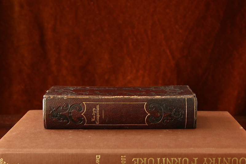 革表紙の裁縫セット　Lady's Companion　イギリス アンティークストリュフ