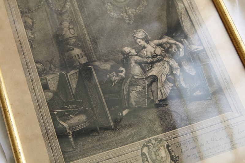 アンティークグラヴュール　銅版画　Nicolas Delaunay after Pierre-Antoine Baudouin　L'HEUEWUX MOMENT　フランス