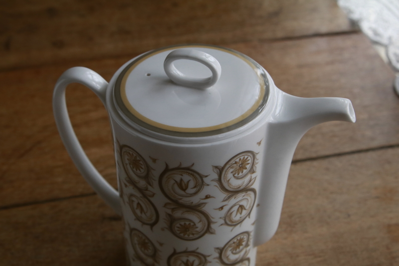 　スージークーパー　Susie Cooper　venetia コーヒーポット　クリームジャグ　シュガーベイスン　イギリス　アンティークストリュフ