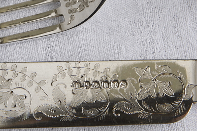 マザーオブパールハンドル　デザートナイフ&フォーク　ヴィクトリアン　イギリス アンティークストリュフ