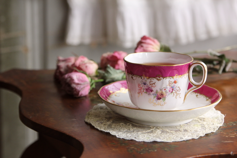 アンティークダベンポート davenport ティーカップ ピンク 花 イギリス