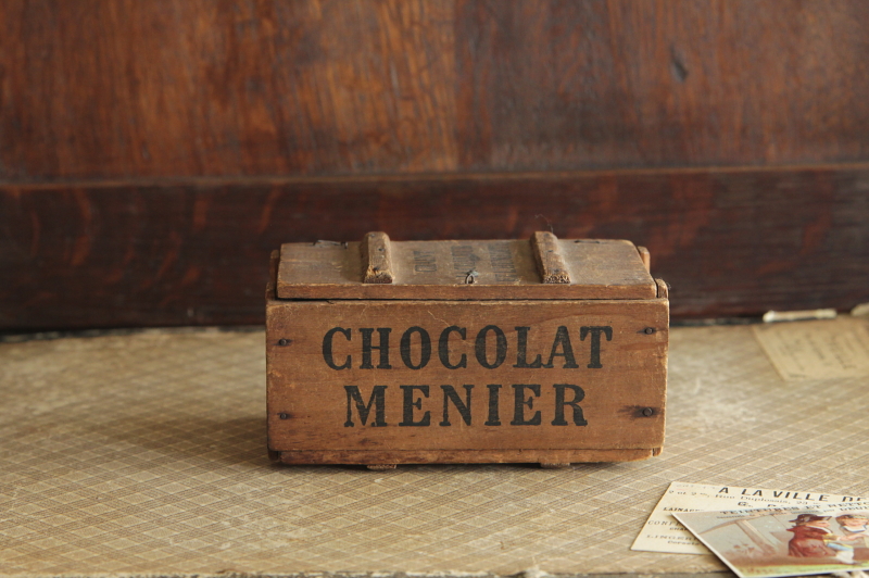 アンティークショコラムニエ chocolat menier 木箱 フランス ウッド 