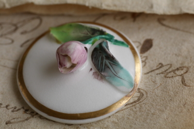 ハンドペイントインクウェル　ヴィクトリアン　イギリス アンティークストリュフ