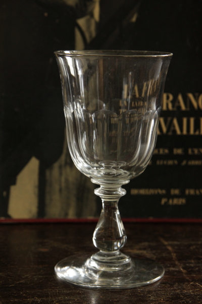 アンティークステムグラス　カット　吹きガラス　ワイングラス　フランス